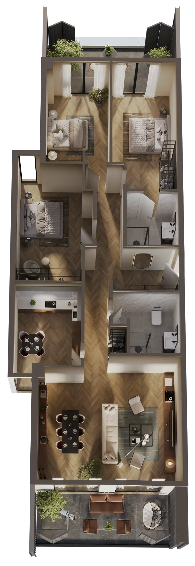 3D layout visualisation: Apartment A-26