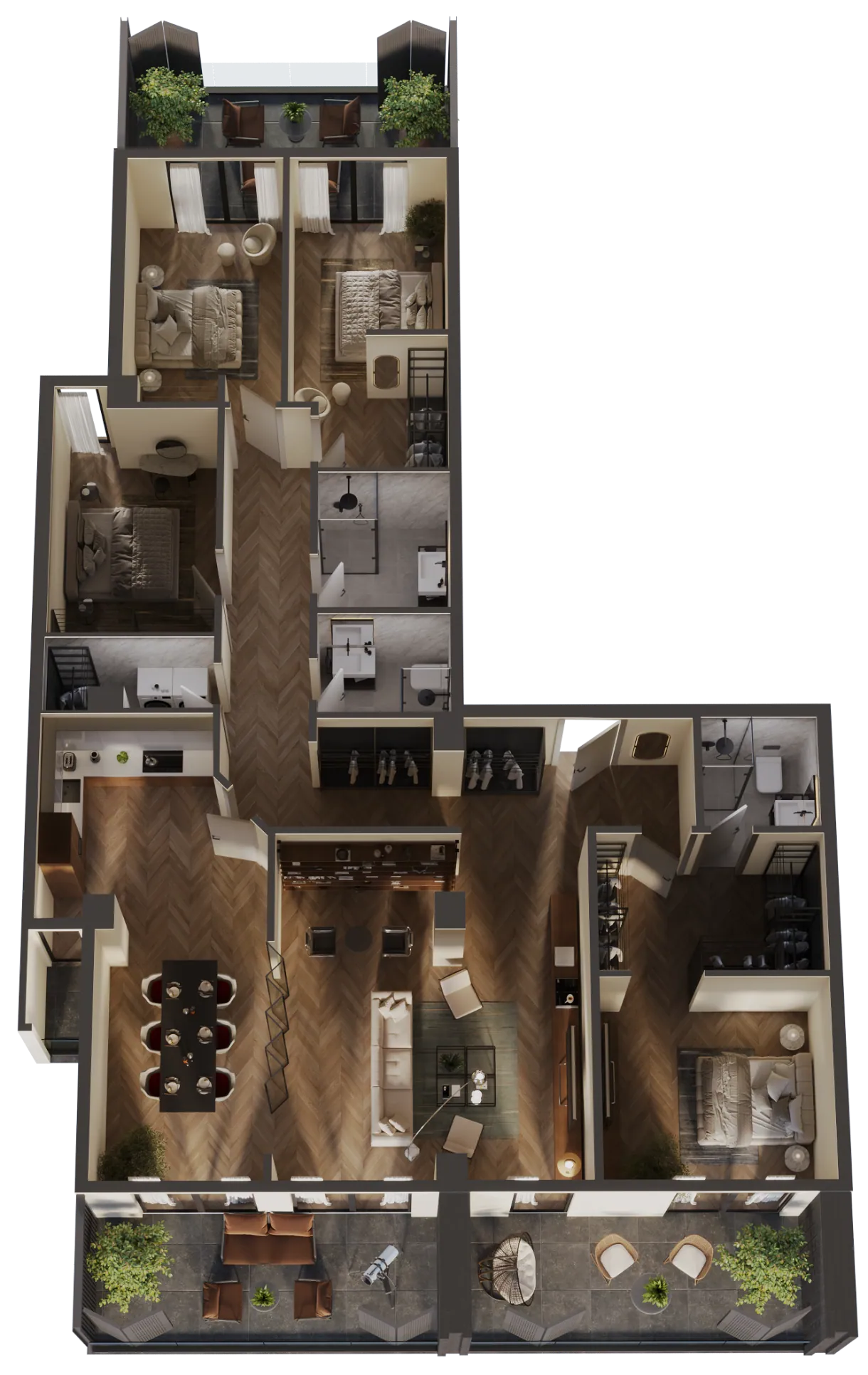 3D layout visualisation: Apartment A-32
