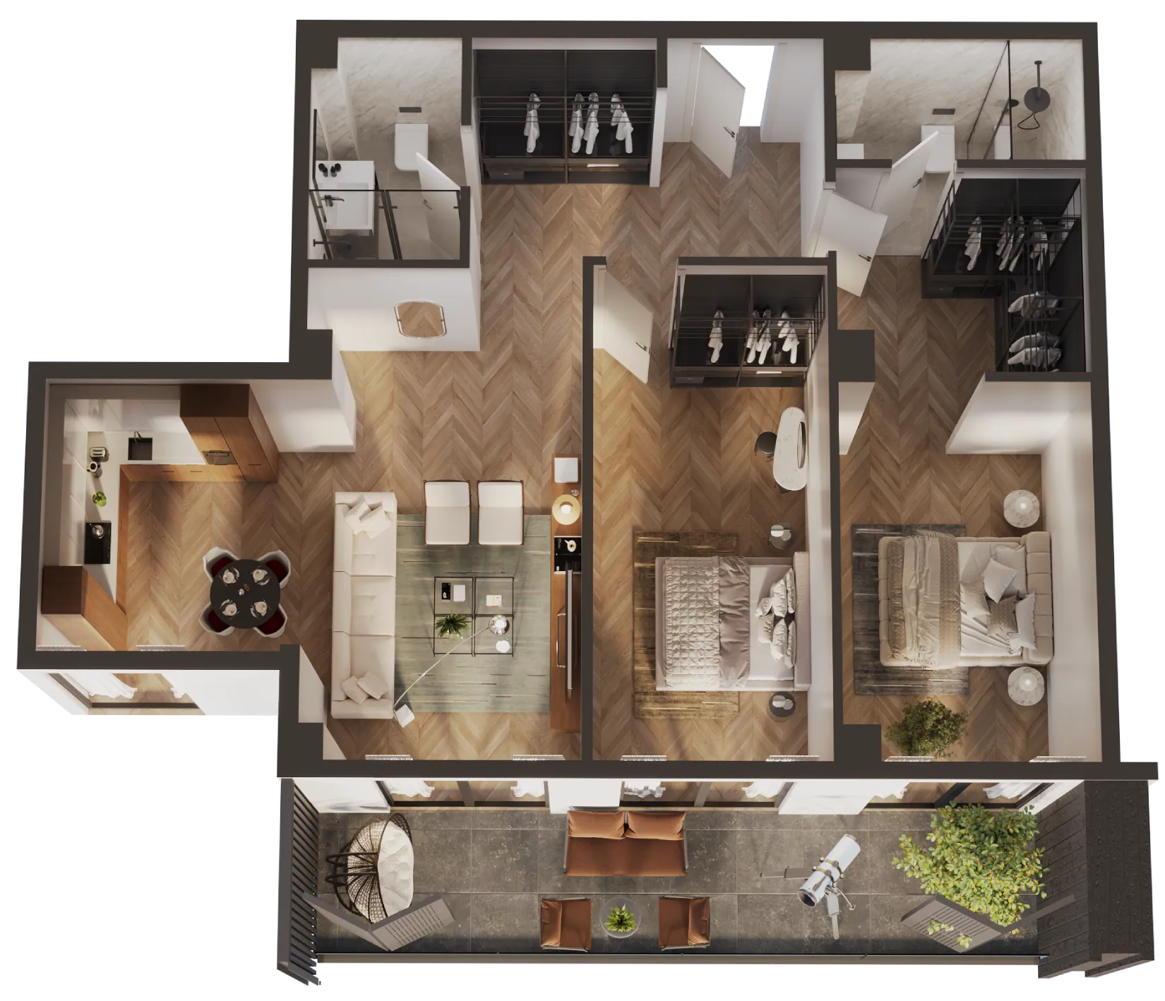 3D layout visualisation: Apartment C-101