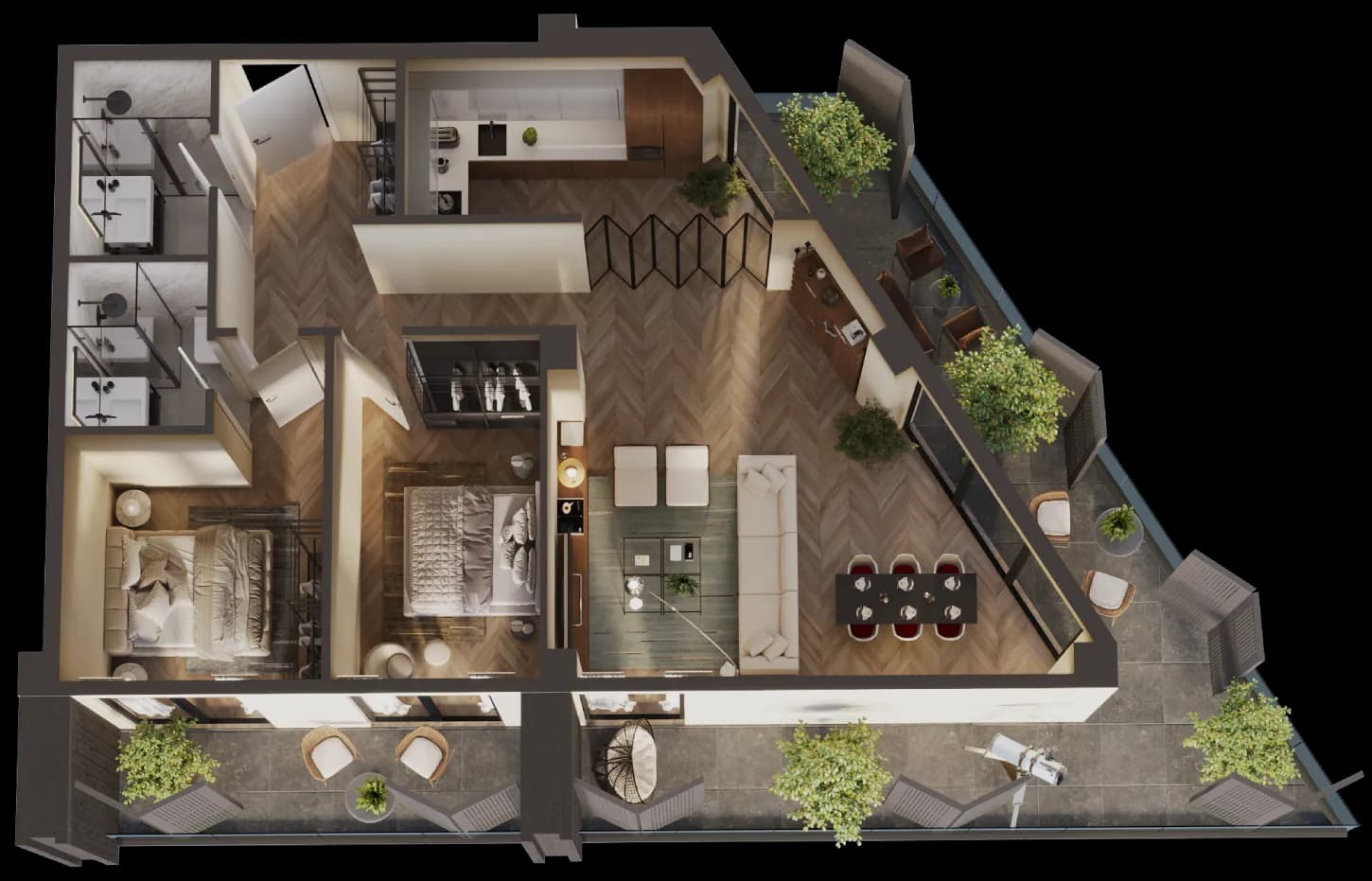 3D layout visualisation: Apartment C-87